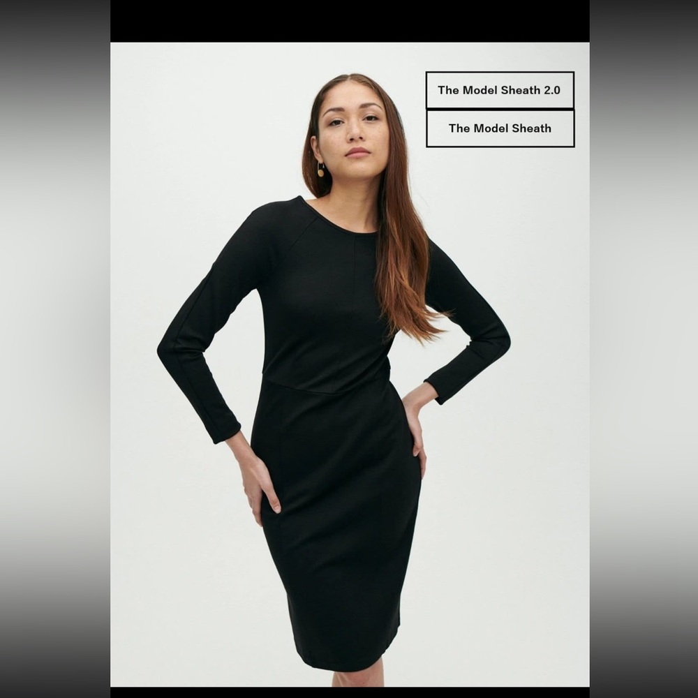 EUC Brass Clothing Model Sheath Dress 14 Black